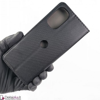 Telone atverčiamas dėklas - juodas (Motorola Moto G62 5G)